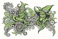 wicked defying gravity tattoo design idea