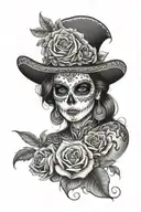 catrina mexican woman tattoo design idea