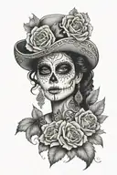 catrina mexican woman tattoo design idea