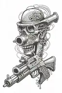 airbrush paint gun with a humorous touch tattoo design idea