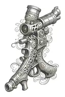 airbrush paint gun with a humorous touch tattoo design idea