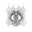 Trophy with snakes tattoo design idea