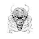 Trophy with snakes tattoo design idea