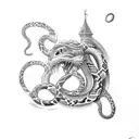 Trophy with snakes tattoo design idea