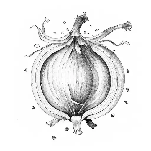 crying onion cuting another Onion in slices tattoo design idea