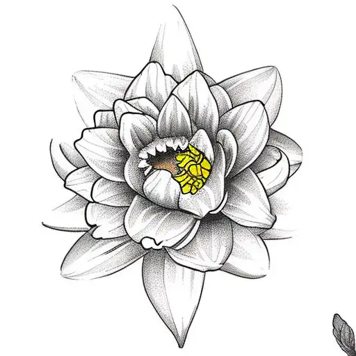daffodil, daisy, lily of the valley, rose, water Lily, chrysanthemum  tattoo design idea