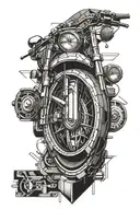 Harley Davidson motorcycle tattoo design idea
