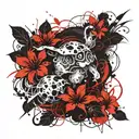 savage grass tattoo design idea