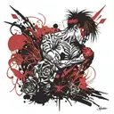 savage grass tattoo design idea