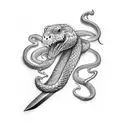 sword tattoo with a snake wrapped around it tattoo design idea