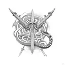 sword tattoo with a snake wrapped around it tattoo design idea