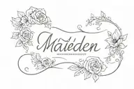 maiden name married name written tattoo design idea
