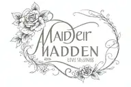 maiden name married name written tattoo design idea