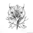 2 lily of the valleys, 2 daffodils, 1 larkspur  tattoo design idea
