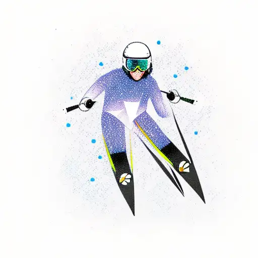 alpine ski tattoo design idea