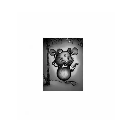 a mouse holding a lantern tattoo design idea