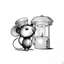 a cute mouse holding a gothic lantern infront of him tattoo design idea
