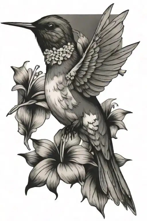 humming-bird tattoo design idea