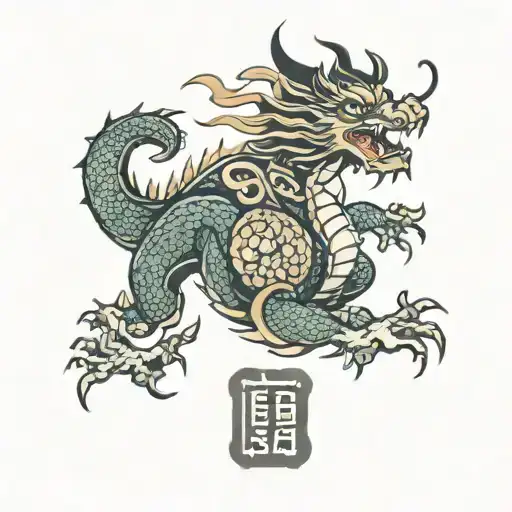 chinese zodiac dragon tattoo design idea