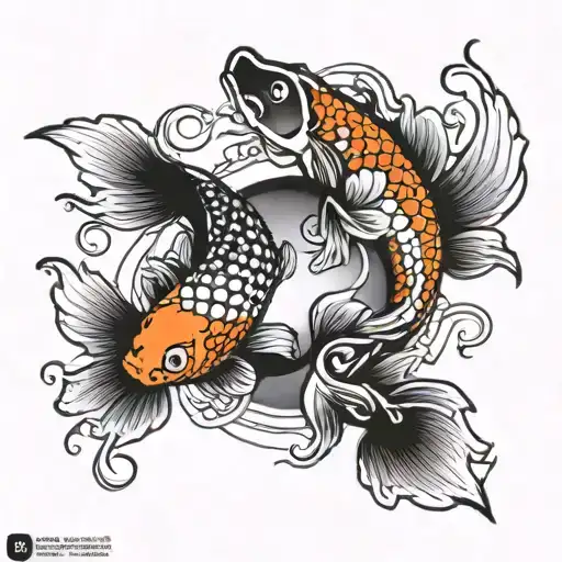 koi fish tattoo yin yang tattoo design idea