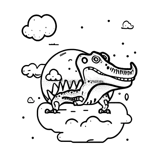 cute dinosaur small tattoo design idea