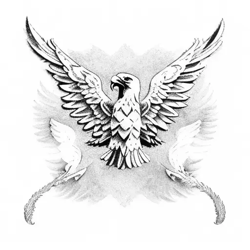 Mexican eagle with spread wings tattoo design idea