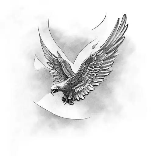 Mexican eagle with spread wings tattoo design idea