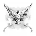 Mexican eagle with spread wings tattoo design idea
