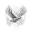 Mexican eagle with spread wings tattoo design idea