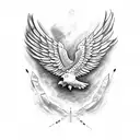 Mexican eagle with spread wings tattoo design idea