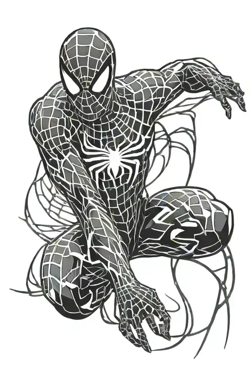 spider man, handsome, scary, cool tattoo design idea