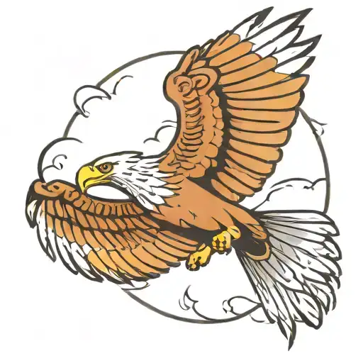 flying eagle soaring tattoo design idea