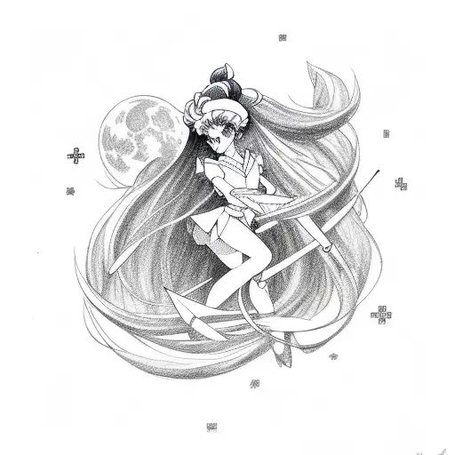 sailor moon tattoo design idea