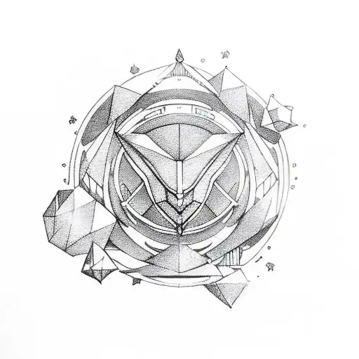 geometric sailor moon tattoo design idea