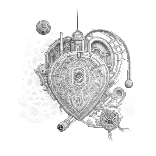 heart organ tattoo design idea