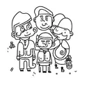 husband and wife with 2 boys tattoo design idea