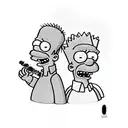 Bart Simpson and Homer Simpson smoking tattoo design idea