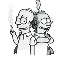 Bart Simpson and Homer Simpson smoking tattoo design idea