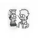 Bart Simpson and Homer Simpson smoking tattoo design idea