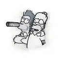 Bart Simpson and Homer Simpson smoking tattoo design idea