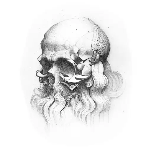leonardo da Vinci with sandhour tattoo design idea
