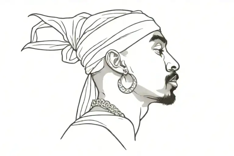Design a tattoo of 2Pac's iconic bandana with a subtle nod to his music tattoo design idea
