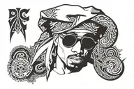 Design a tattoo of 2Pac's iconic bandana with a subtle nod to his music tattoo design idea
