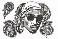 Design a tattoo of 2Pac's iconic bandana with a subtle nod to his music tattoo design idea