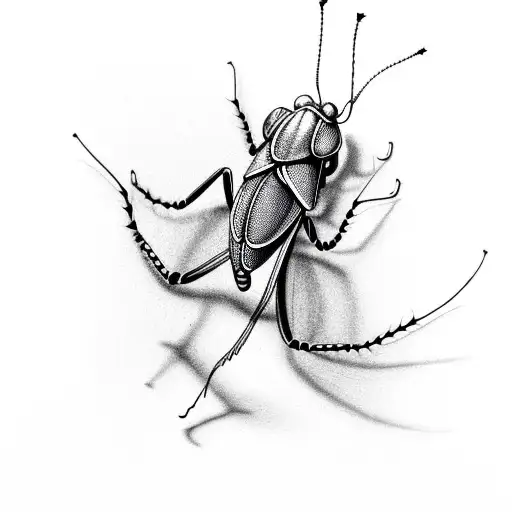 Green mantis eating a black moth tattoo design idea