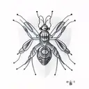 Green mantis holding a black moth by the wings tattoo design idea