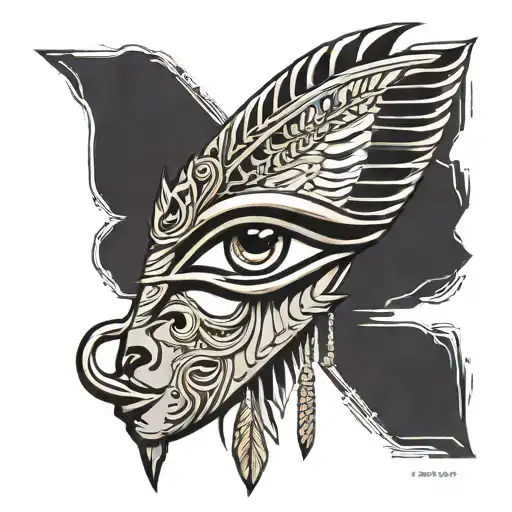 ancient Egypt ra eye tattoo design idea