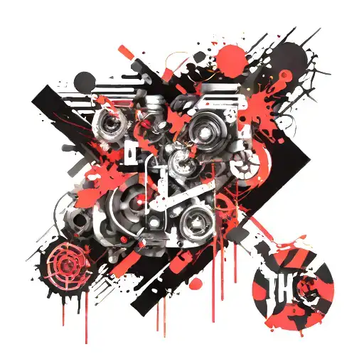 mixed videos games and thc formula tattoo design idea