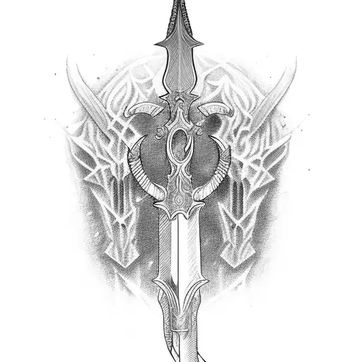 goth sword for arm tattoo design idea