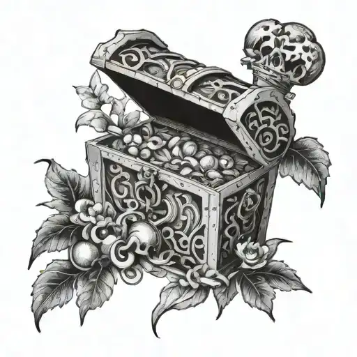 treasure chest tattoo design idea